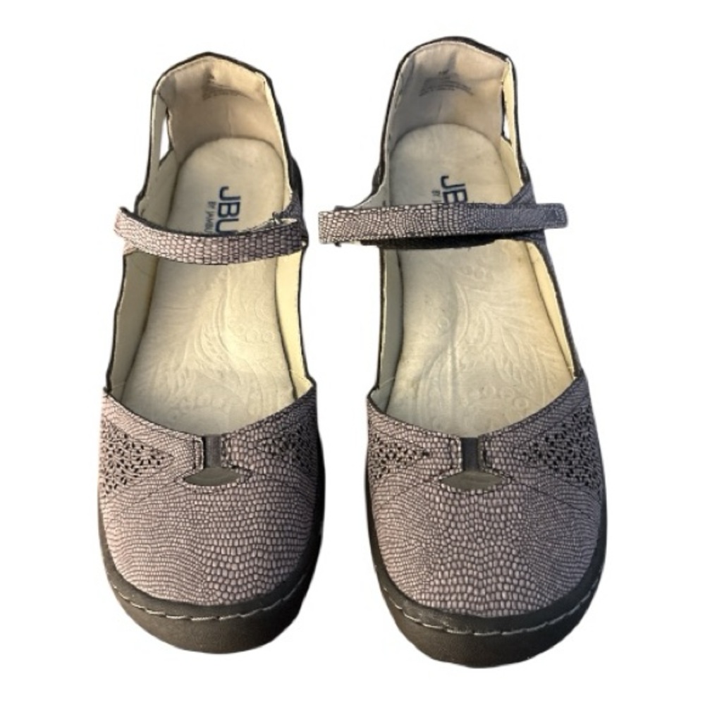 JBU JAMBU LAVENDER  REPTILE TEXTURED MARY JANE SHOES WOMENS SIZE 7 EUC